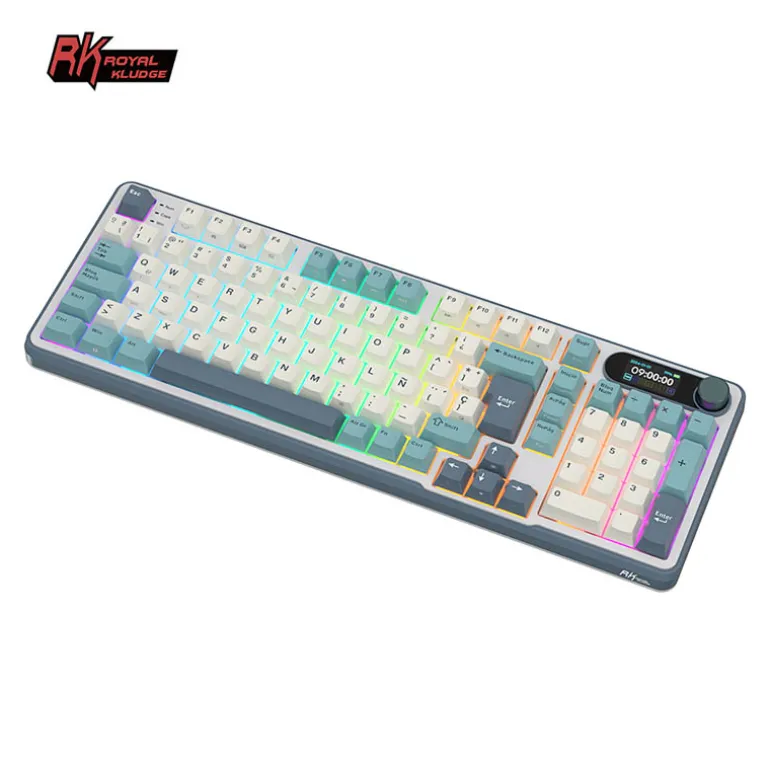 Teclado Royal Kludge RKS98 ISO-ES Hot-Swappable Switch Beige Wireless Light Cloud