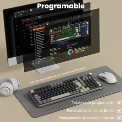 Teclado Royal Kludge RKS98 ISO-ES Tri Mode RGB Switch Chartreuse Phantom