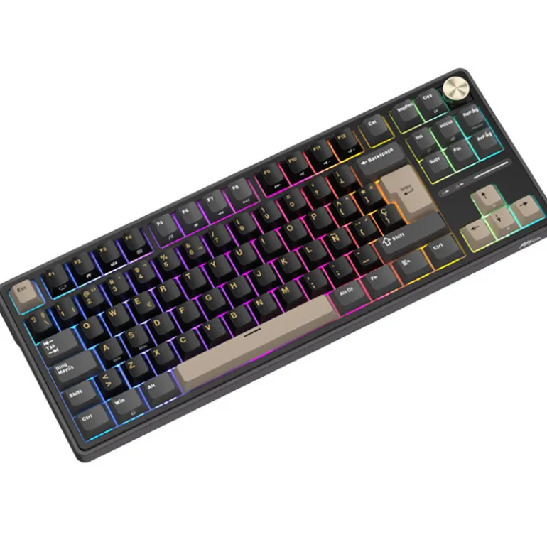 Teclado Royal Kludge R87Pro ISO-ES RGB Hot-Swappable Switch Creamy Phantom