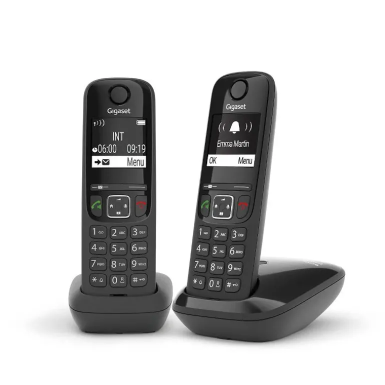 Teléfono Fijo Gigaset AS690 DECT Duo Negro