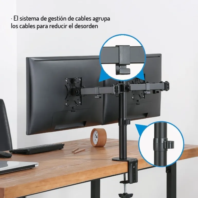 Tooq DB1232TN-B 2 Pantallas13"- 32" - Soporte Monitor