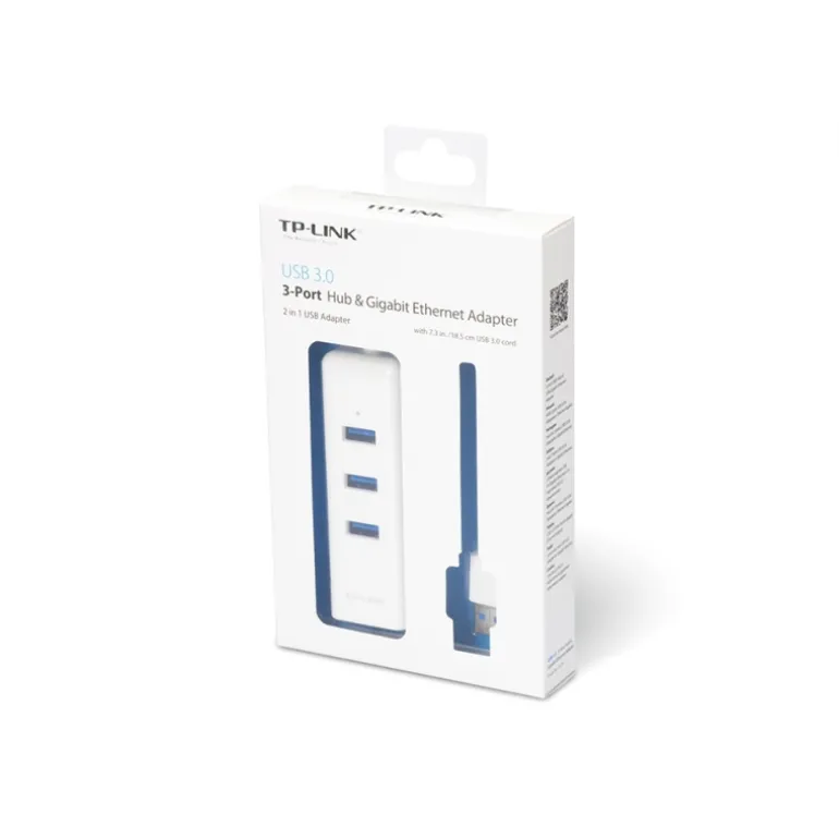 TP-Link UE330 USB 2 En 1 Hub 3 Puertos USB 3.0 - Adaptador Red