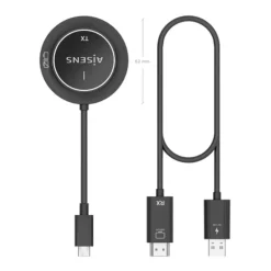 Transmisor/Receptor Aisens Inalámbrico USB-C a HDMI 30m Negro