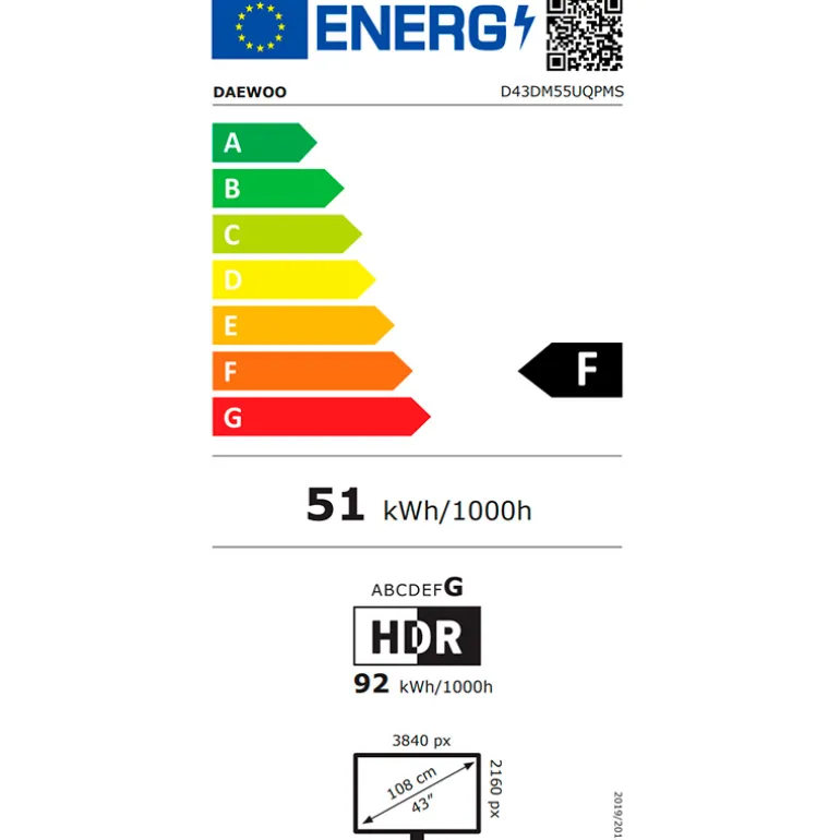 TV/Televisión Daewoo D43DM55UQPMS 43" QLED UHD 4K HDR