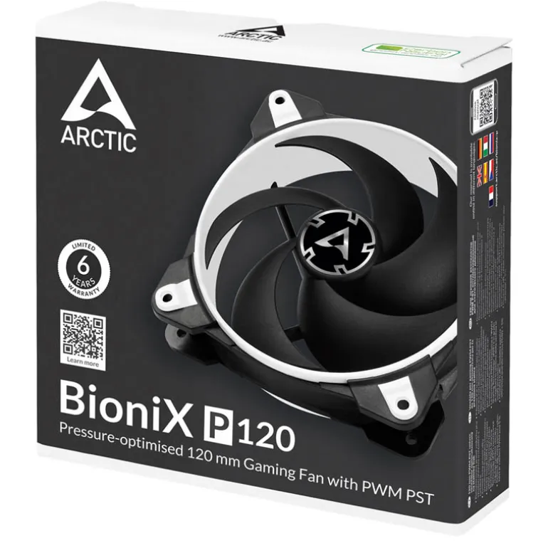 Ventilador Arctic BioniX P120 PWM PST 120mm Negro Blanco