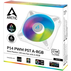 Ventilador Arctic P14 PWM PST A-RGB 140mm Blanco