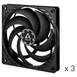 Ventilador Arctic P12 Slim PWM PST 120mm Triple Pack Negro
