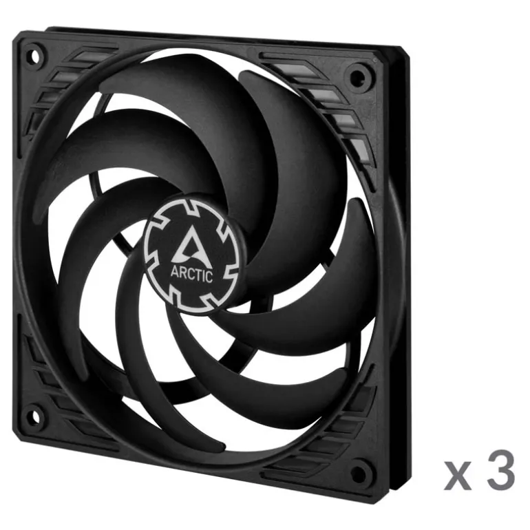 Ventilador Arctic P12 Slim PWM PST 120mm Triple Pack Negro