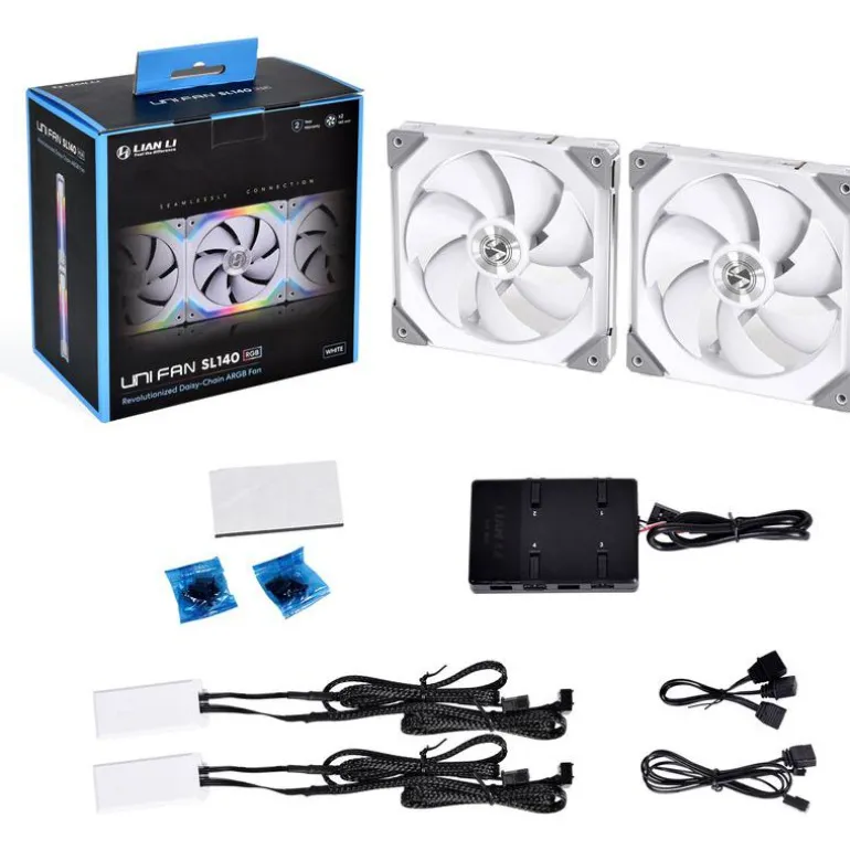 Ventilador Lian Li UNI Fan SL140 RGB PWM (Dual Pack) Blanco 140mm