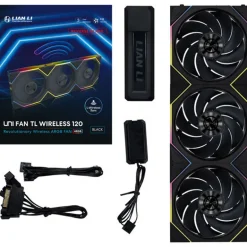 Ventilador Lian Li Uni Fan TL120 Wireless ARGB Reverse Blade 120mm Triple Pack Negro