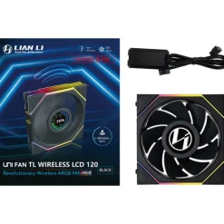 Ventilador Lian Li Uni Fan TL120 Wireless LCD ARGB Reverse Blade 120mm Negro