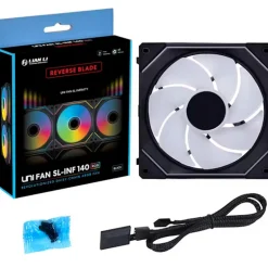 Ventilador Lian Li Uni Fan SL-INF140 ARGB Reverse Blade 140mm Negro