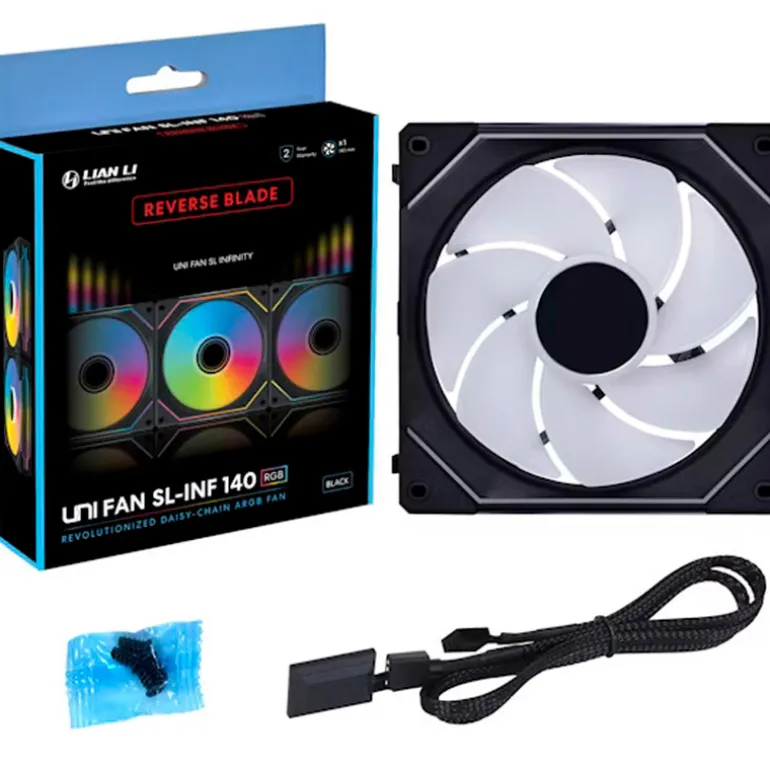Ventilador Lian Li Uni Fan SL-INF140 ARGB Reverse Blade 140mm Negro