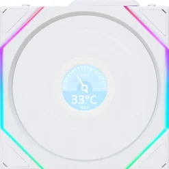 Ventilador Lian Li Uni Fan TL120 Wireless LCD ARGB Reverse Blade 120mm Blanco