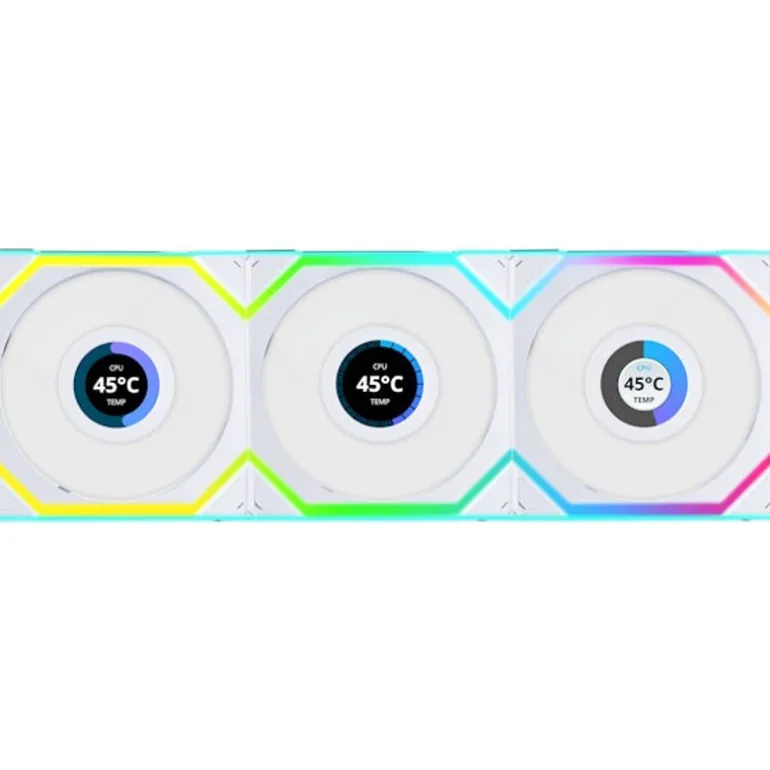 Ventilador Lian Li Uni Fan SL LCD ARGB Reverse Blade 120mm Triple Pack Wireless Blanco