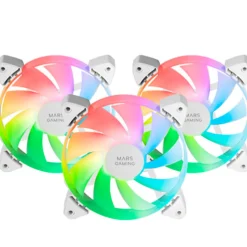 Ventilador Mars Gaming MF-3A ARGB 120mm Triple Pack Blanco