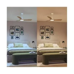 Ventilador Philips Luz Techo 132cm Blanco/Madera