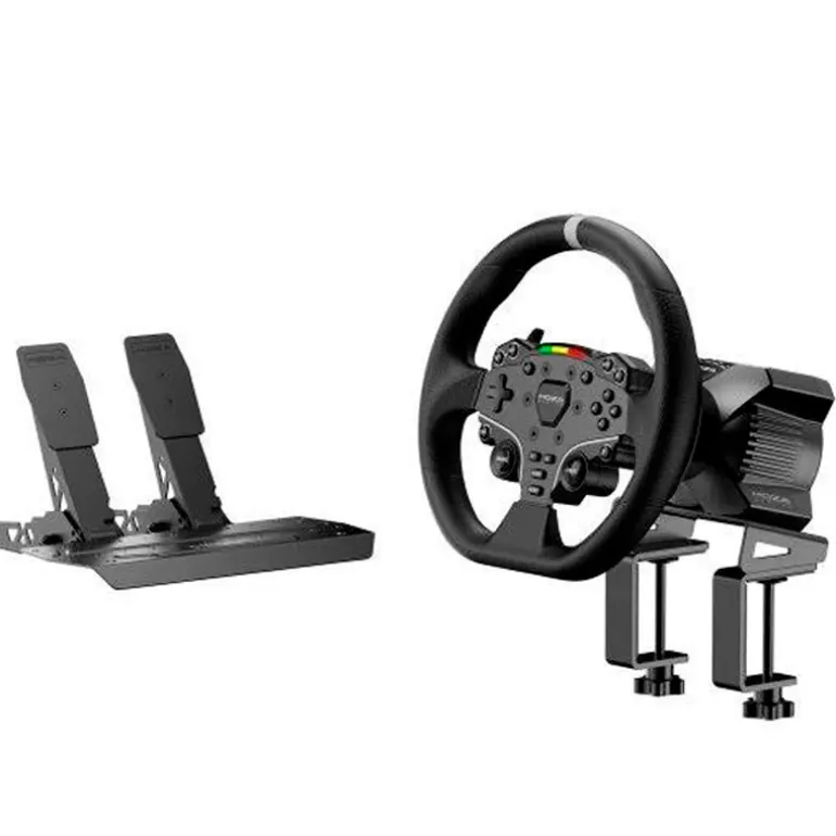 Volante Moza Racing RS074 Para PC Accionamiento Directo Pedales Negro