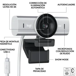 Webcam Logitech MX Brio 4K Gris